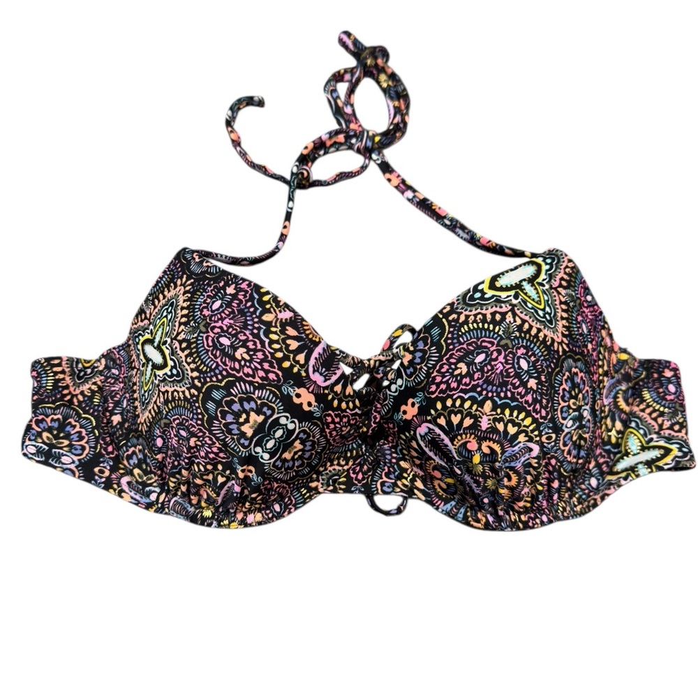✨ 5/$30 ✨ Hollister Black and Multicolor Bikini Top